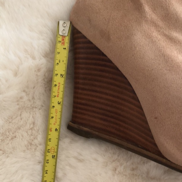 ZIGI SOHO • “STRUT” Wedge Faux Suede Booties with Gold Buckle Ankle Strap - Picture 12 of 16